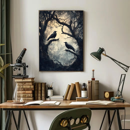 Ravens on Barren Branches Artistic Poster