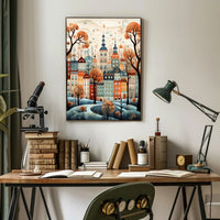 Enchanted Autumn Cityscape Poster