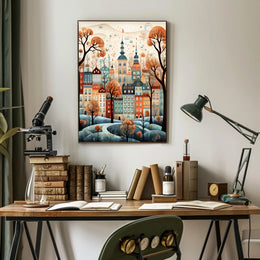 Enchanted Autumn Cityscape Poster