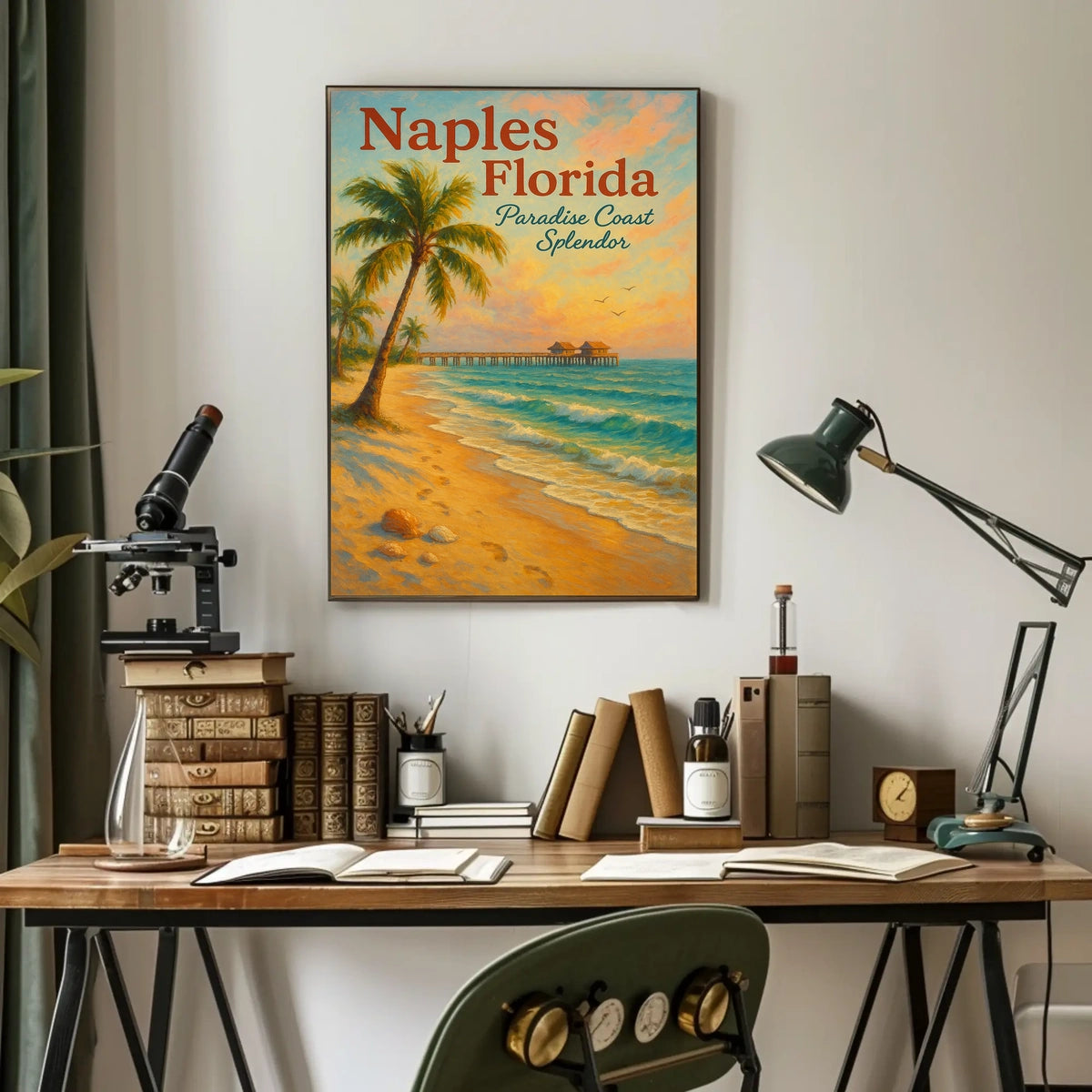Paradise Coast Splendor Vintage Beach Poster Art