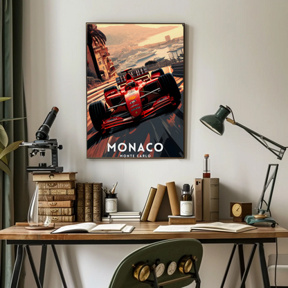 Monaco Monte Carlo F1 Race Car Grand Prix Travel Poster