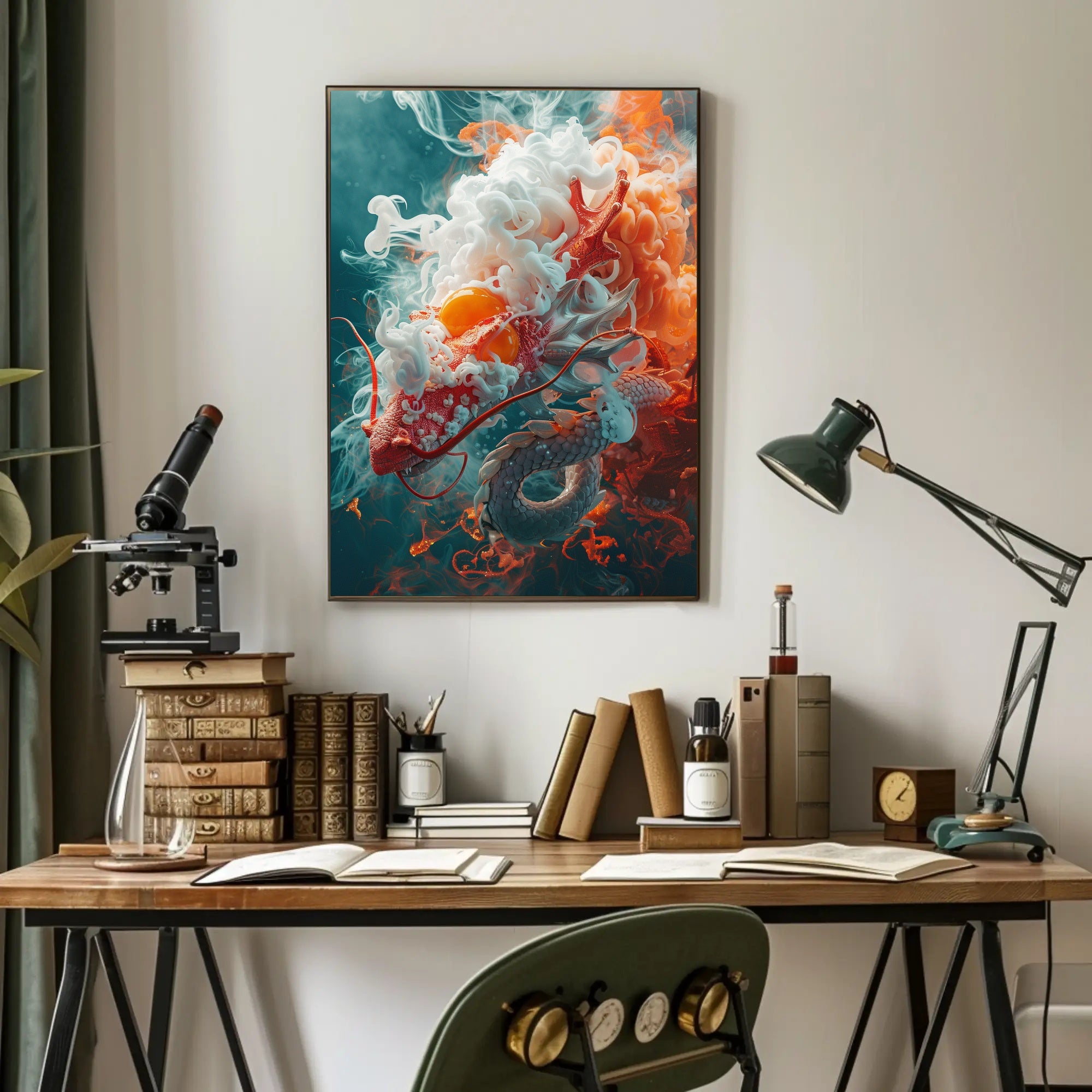 Mystical Dragon Fantasy Art Poster: Hyper-Realistic Design PosterGoat