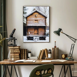 Rustic Winter Cabin Poster