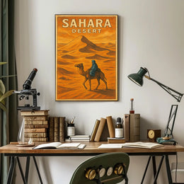 Sahara Desert Adventure Vintage Travel Poster