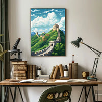 Great Wall of China Artistic Travel Poster