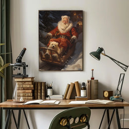 SantaS Joyful Sleigh Ride Poster