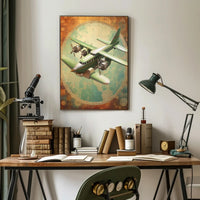Vintage Aircraft Illustration Poster