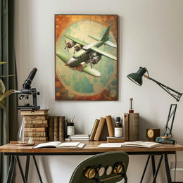 Vintage Aircraft Illustration Poster