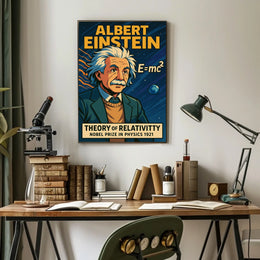 Albert Einstein Relativity Vintage Science Curious Poster