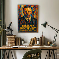 Theodore Roosevelt 26th President of the United States Glitch Hop Art Poster