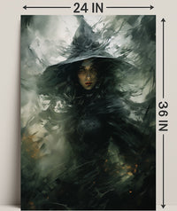 Enigmatic Witch In The Shadows Poster