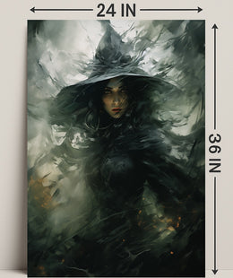 Enigmatic Witch In The Shadows Poster