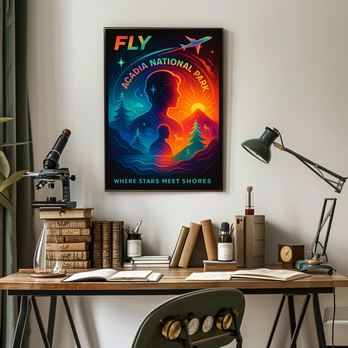 Fly to Acadia National Park Poster