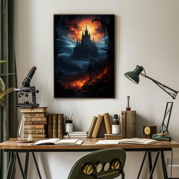 Gothic Castle Dark Fantasy Art Poster Print