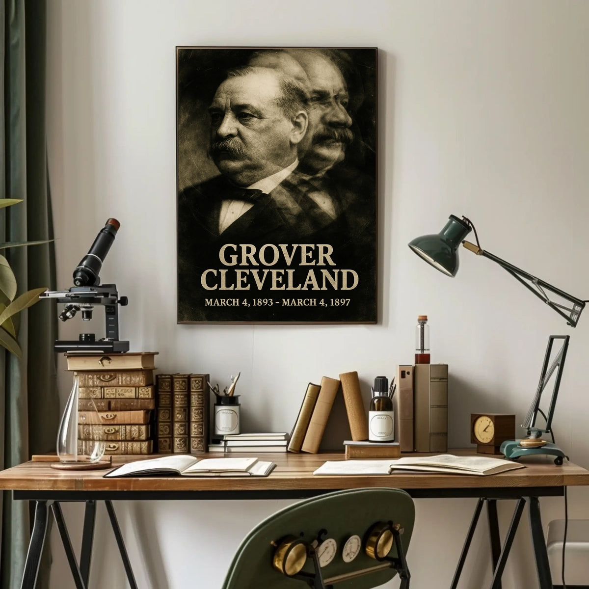 Grover Cleveland 24th President of the United States Double Exposure Poster
