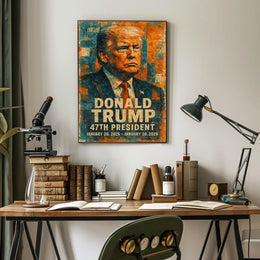 Bold Resolve Donald Trump in Leadership Poster