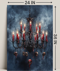 Gothic Chandelier Of Skulls Poster