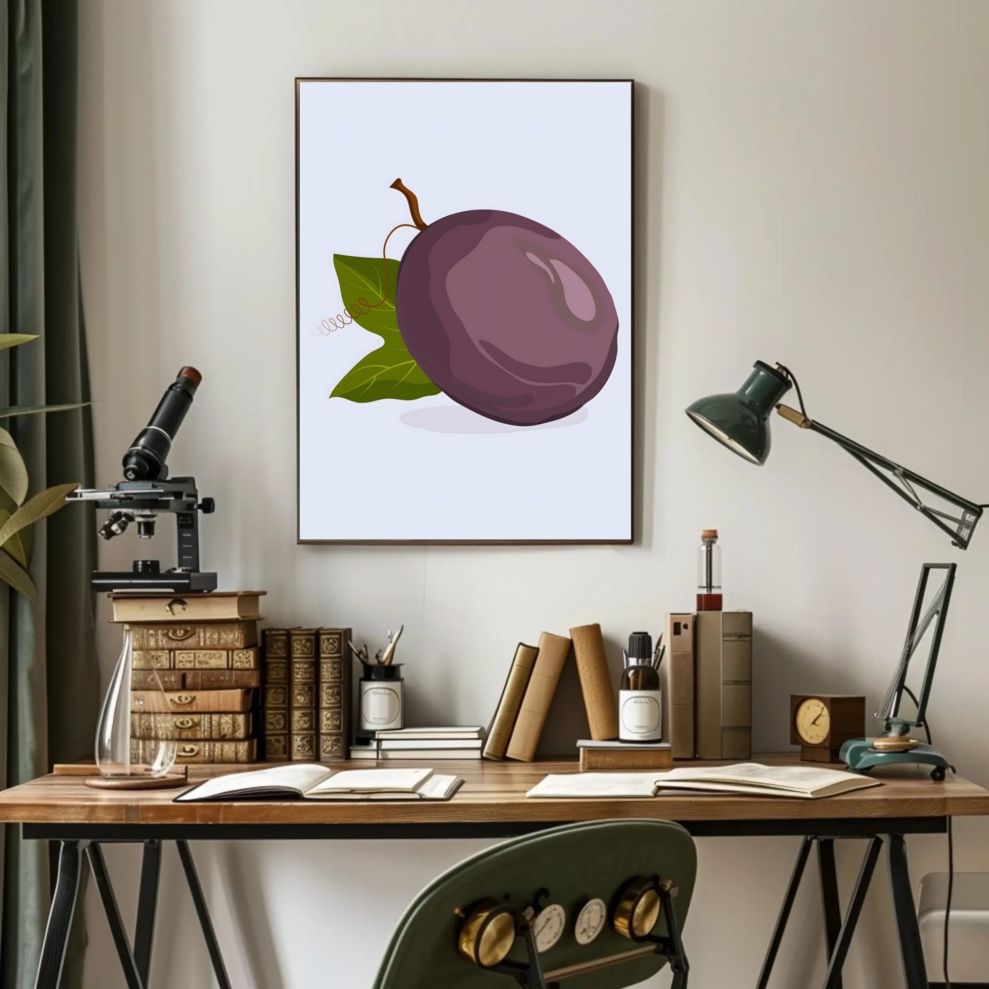 Plum Illustration Poster