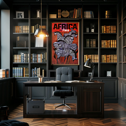 Fly TWA to Africa Vintage Travel Poster