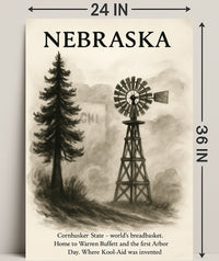 Nebraska The Cornhusker State Poster PosterGoat