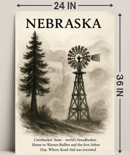 Nebraska The Cornhusker State Poster PosterGoat