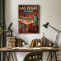 Las Vegas Vintage Travel Art Deco Collector Poster