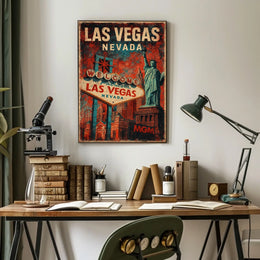 Las Vegas Vintage Travel Art Deco Collector Poster