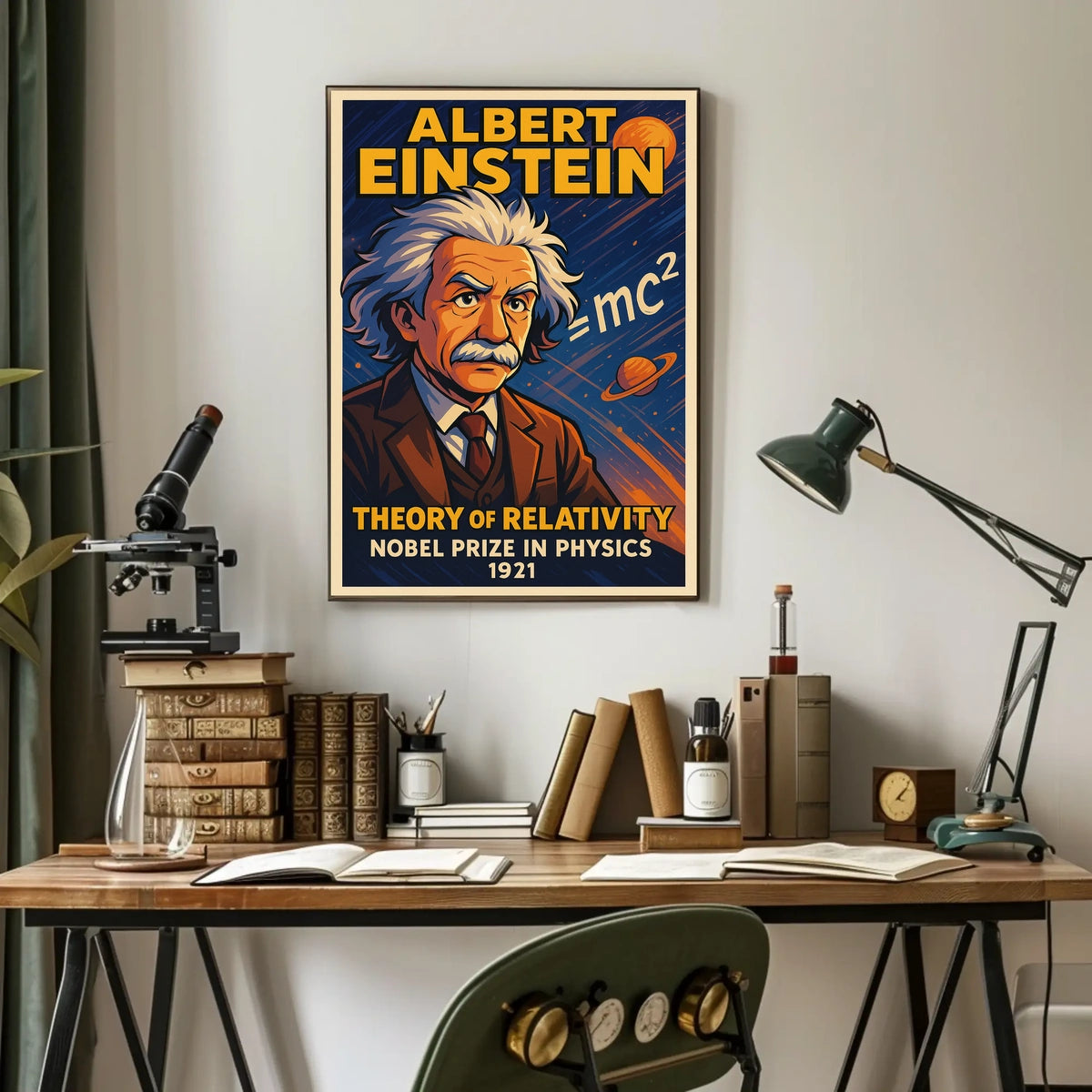 Einstein Relativity Vintage Scholar Poster