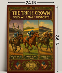 Triple Crown Race Vintage Sports Poster