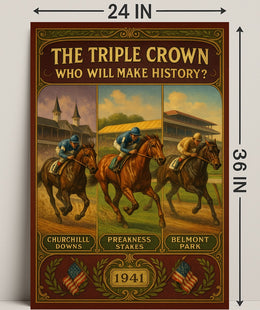 Triple Crown Race Vintage Sports Poster