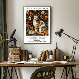 Majestic Leopard Floral William Morris Artistic Poster