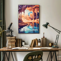 Artistic Carlsberg Caverns National Park Scenic Travel Poster