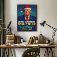 Trump in Santa Hat Merry Christmas 2025 Poster