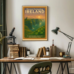 Ireland's Legendary Landscapes Vintage Enchanting Celtic Poster