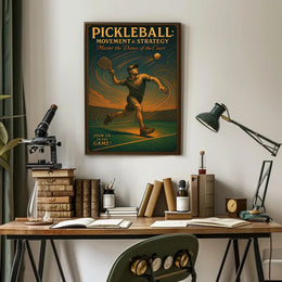 Pickleball Mastery: Dynamic Action Sports Poster PosterGoat
