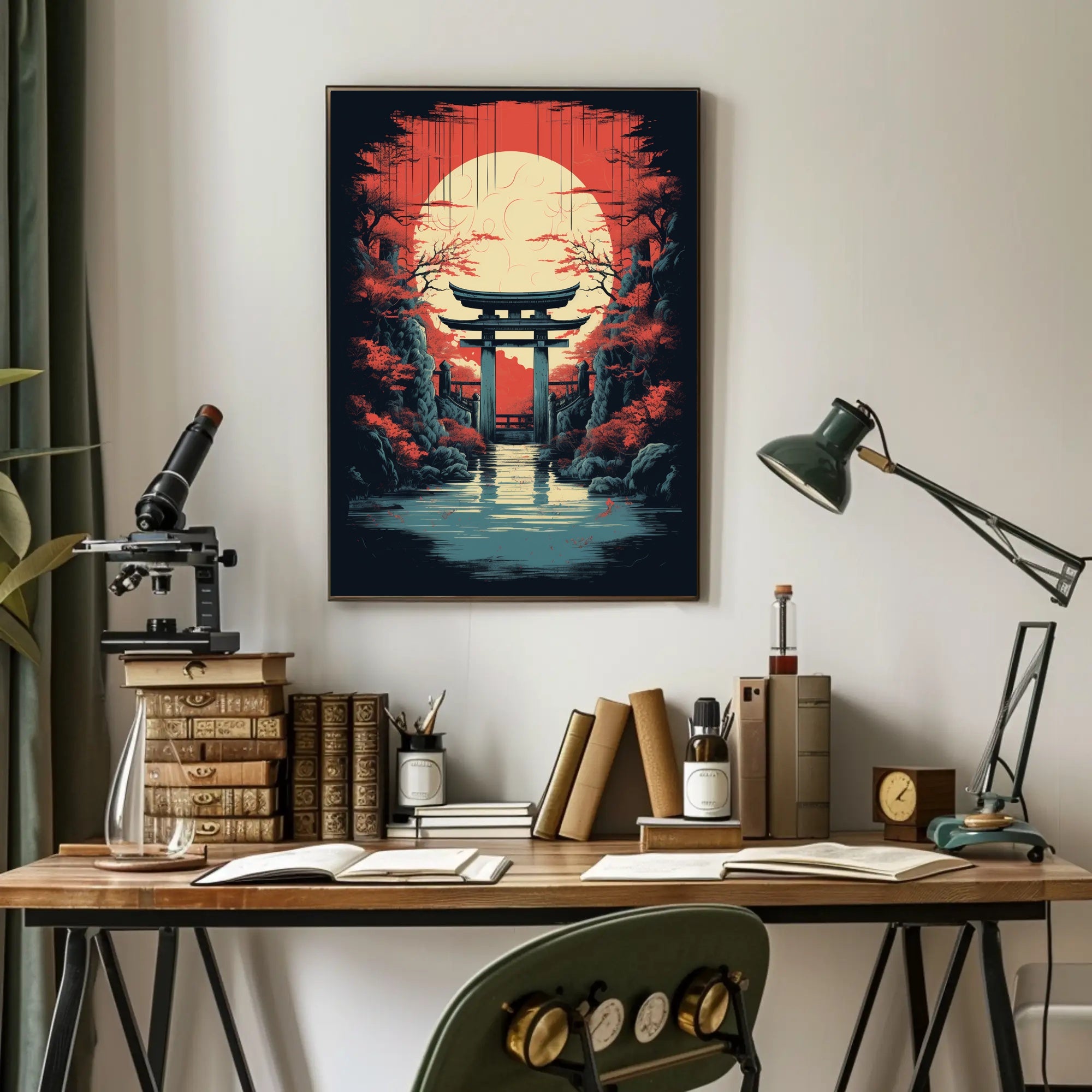 Tranquil Torii At Sunset Poster PosterGoat