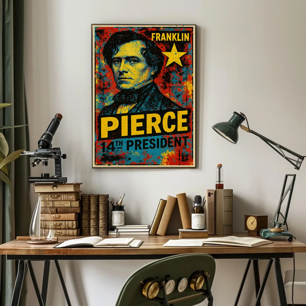 Franklin Pierce 14th President of the United States Graffiti Pop Art Poster