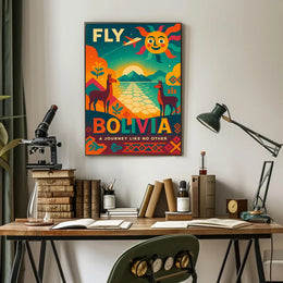 Bolivian Adventure Retro Travel Poster PosterGoat