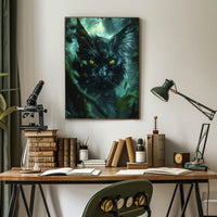 Enigmatic Forest Feline Art Print Poster Decor PosterGoat