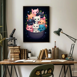 Cuddle Of Kittens Poster