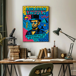 Colorful Pop Art Abraham Lincoln Motivational Quote Poster PosterGoat