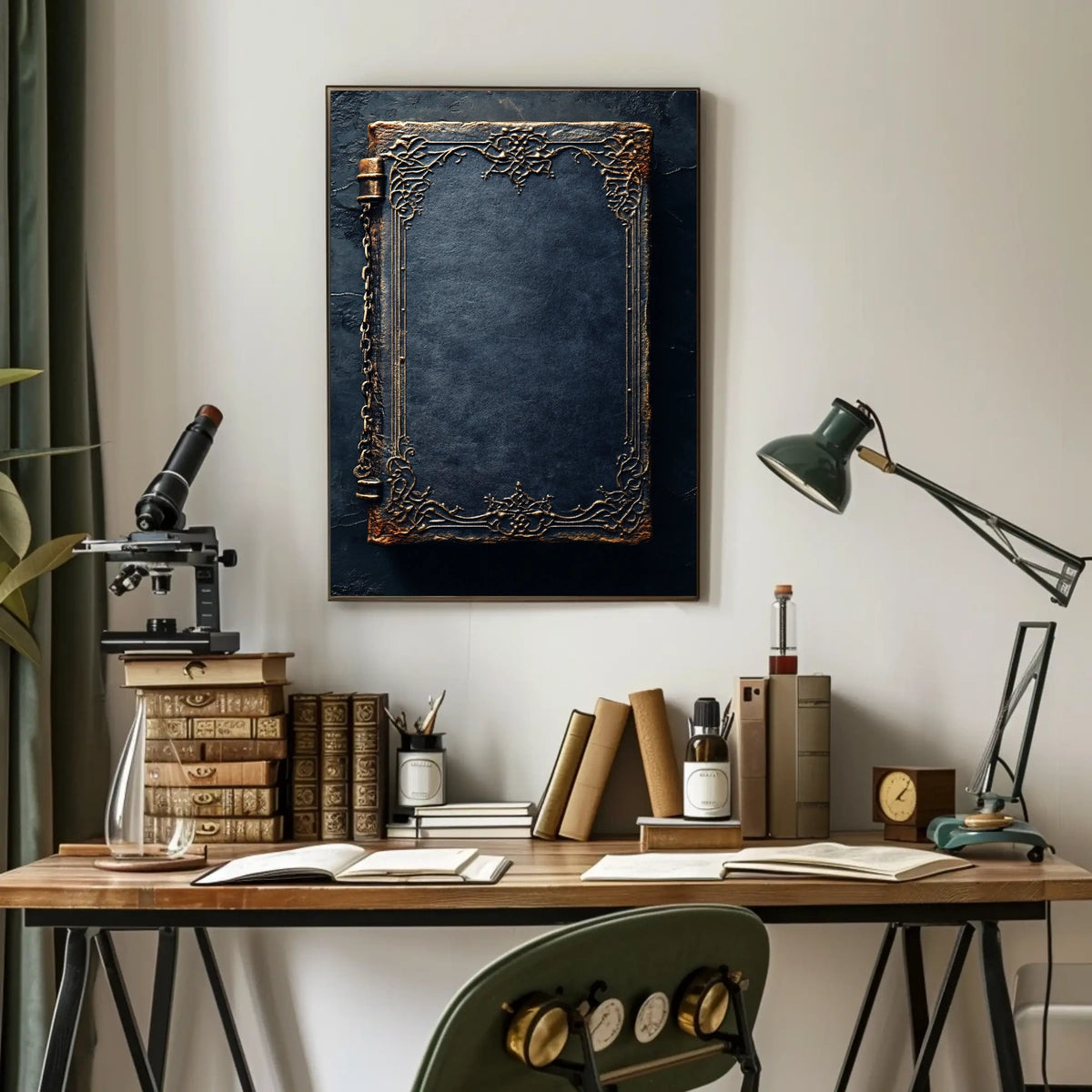 Intricate Gold-Embellished Book Cover Art Cultural Poster