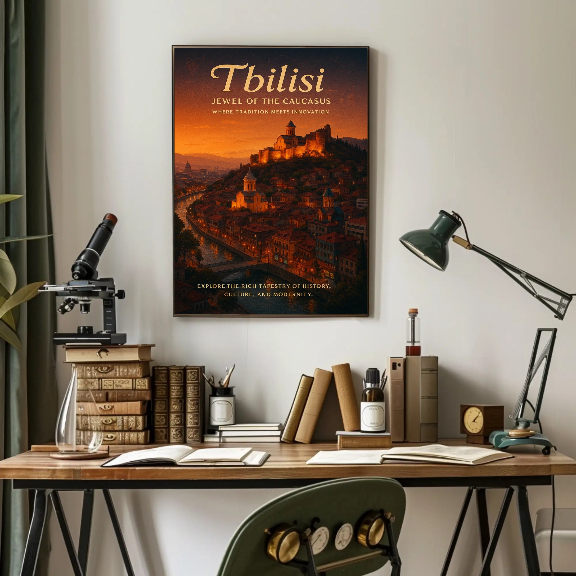 Tbilisi at Sunset: Romantic Urban or Cityscape Poster