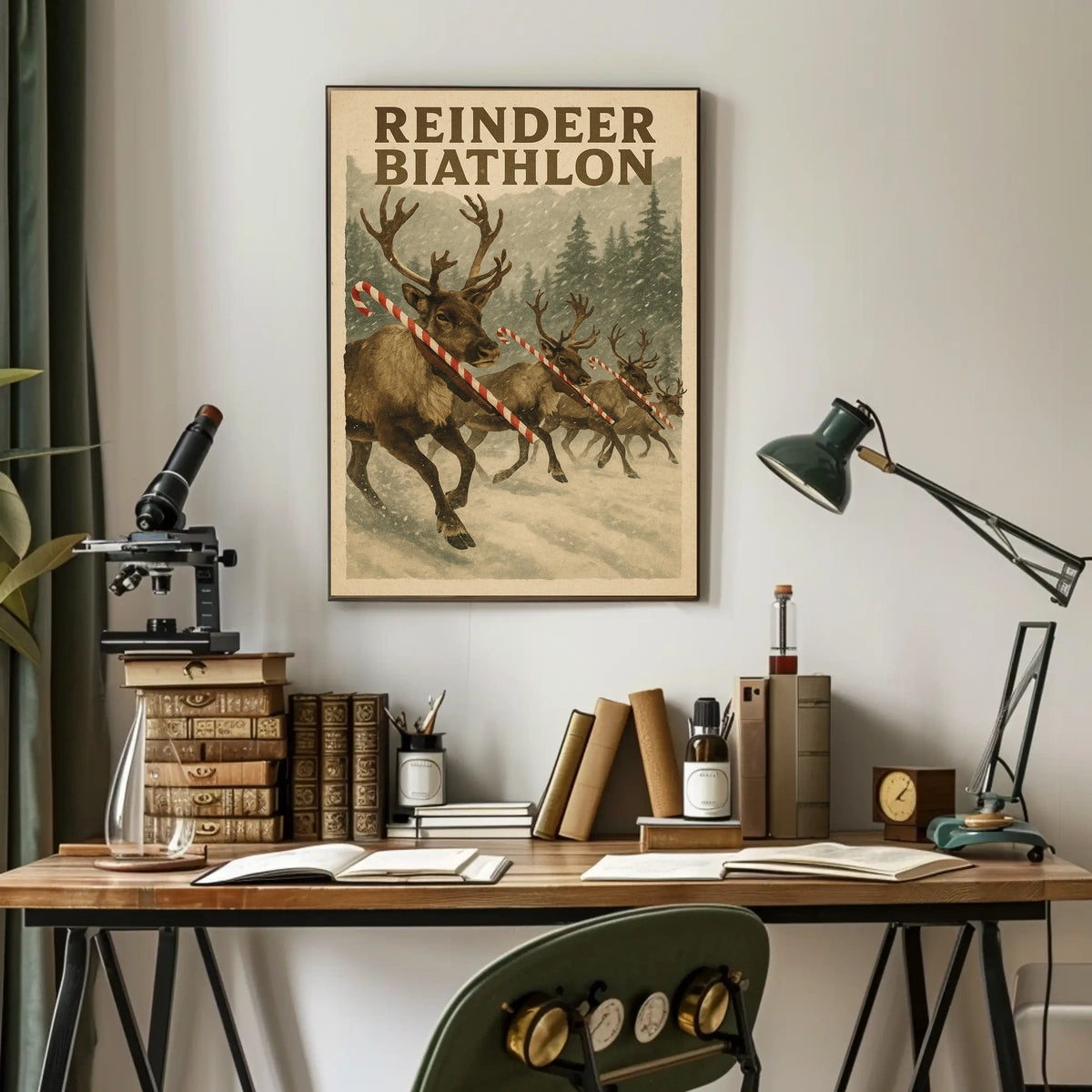 Reindeer Biathlon Poster