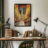 Munich Street Scene Poster