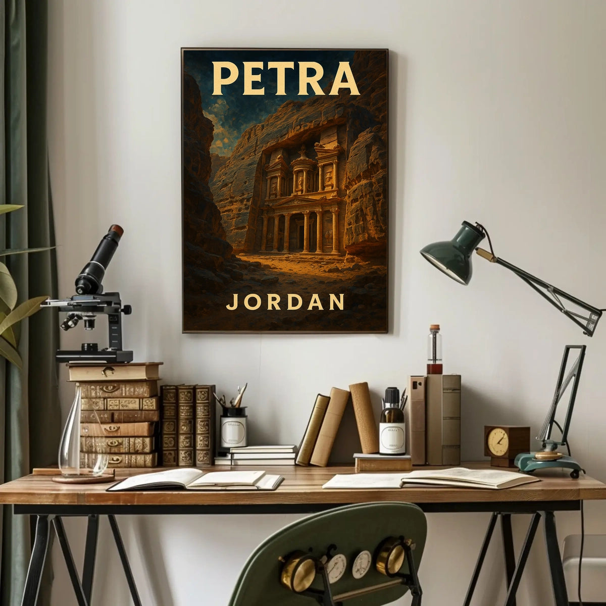 Petra Exploration Art Nouveau Vintage Travel Poster