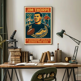 Jim Thorpe Iconic Sports Legend Poster