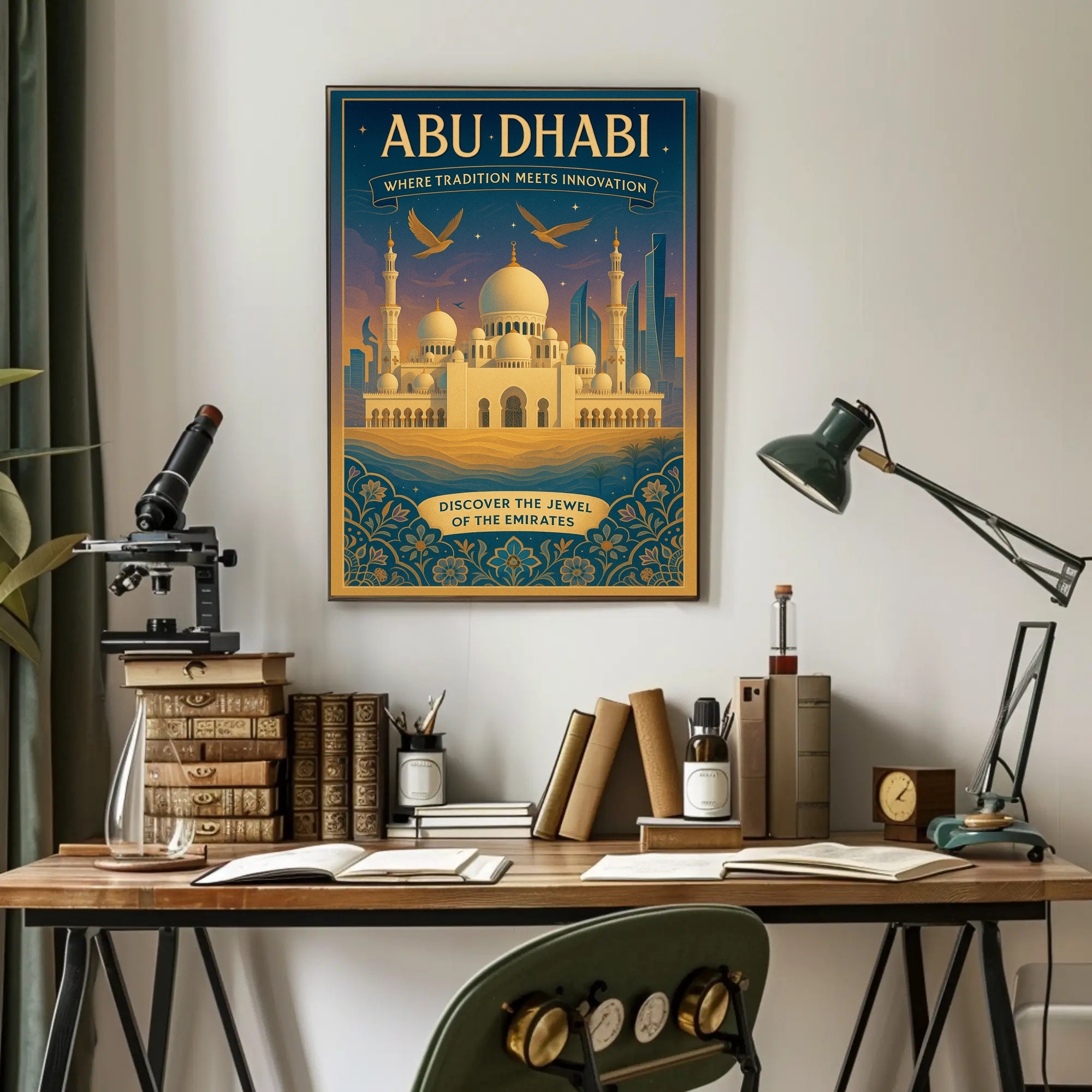 Abu Dhabi Fusion: Modern Meets Tradition Urban or Cityscape Poster