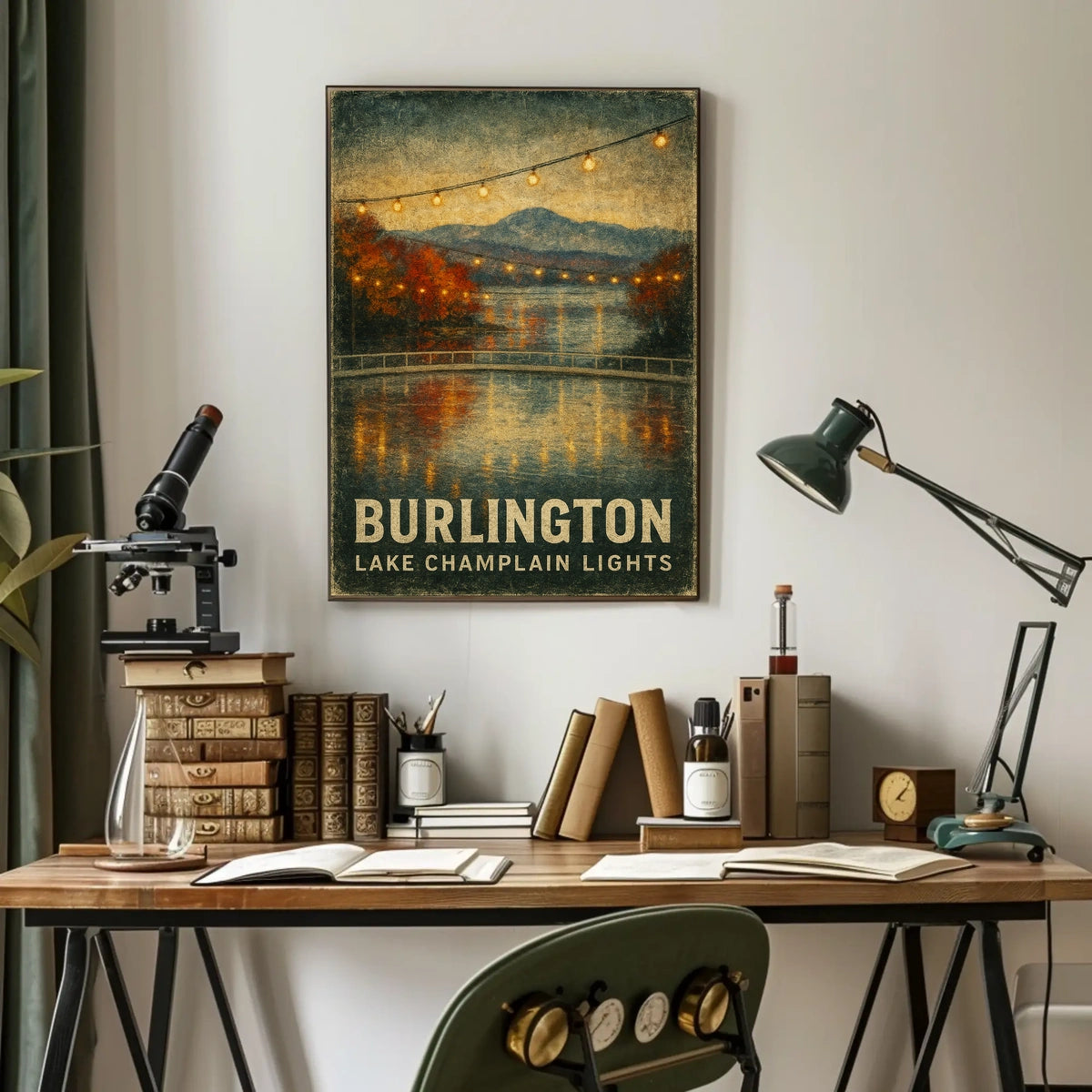 Burlington Lake Champlain Lights Poster