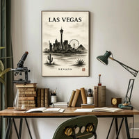 Las Vegas Skyline Artistic Urban Cityscape Poster